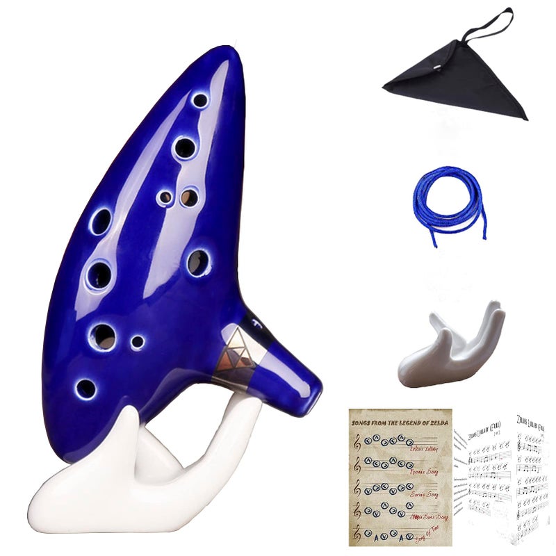 Aovoa 12 Hole Ocarina for Legend of Zelda with 2 Song Books, Alto C Ocarina with Getting Started Guide Display Stand and Protective Bag - Image 1